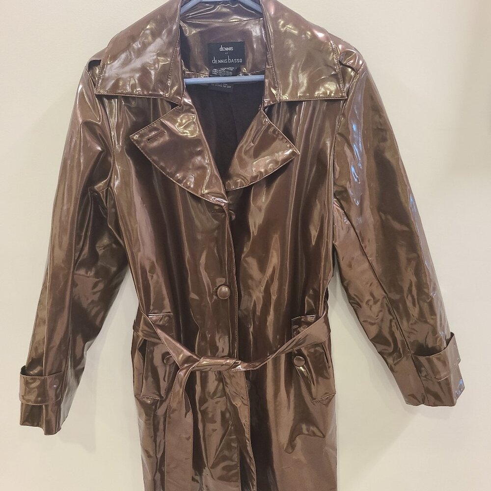 Dennis by Dennis Basso Brown Long Winter Jacket (Large) Button Bow — New No Tags
